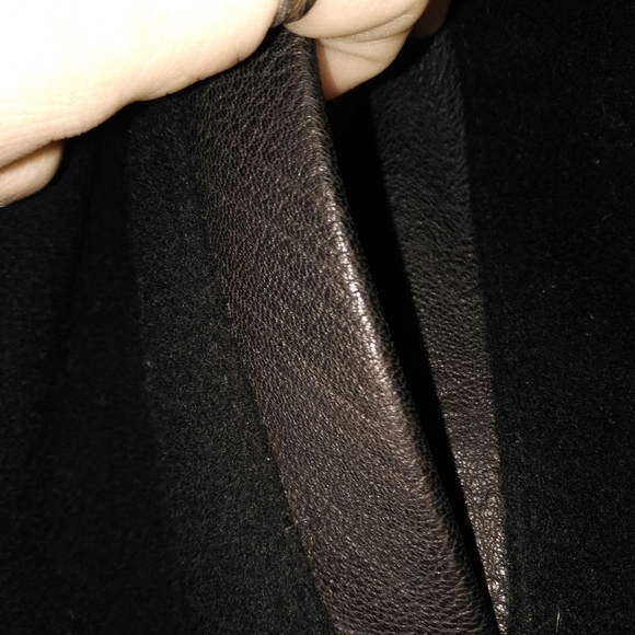 Cole Haan Women's Leather & Wool Bomber Jacket - Picture 7 of 8